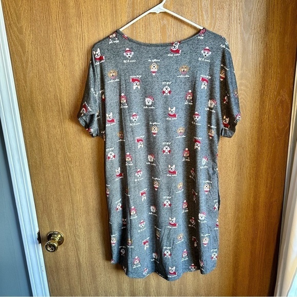 Joyspun Dog Christmas pattern tshirt dress pajama size S-M - Picture 3 of 5